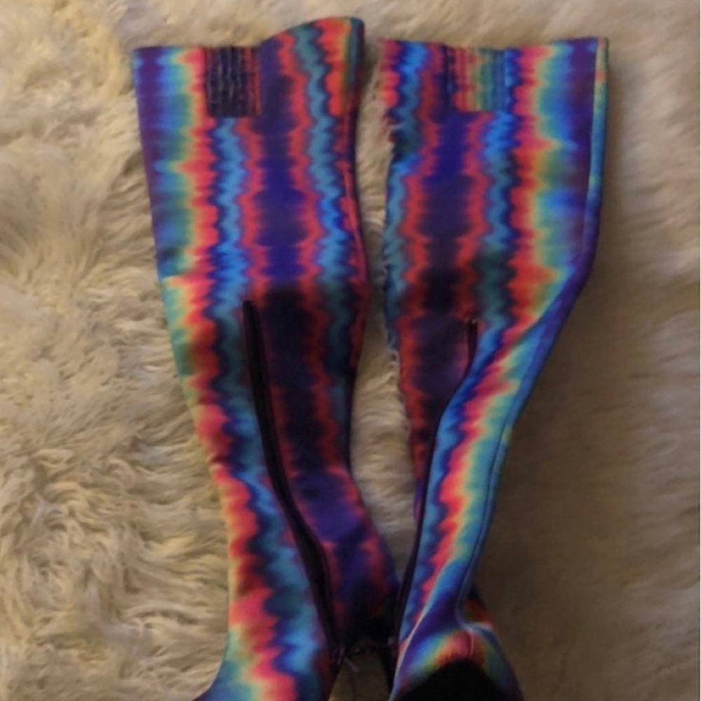 Tie dye dolls kill over the knee high boots - Picture 4 of 6